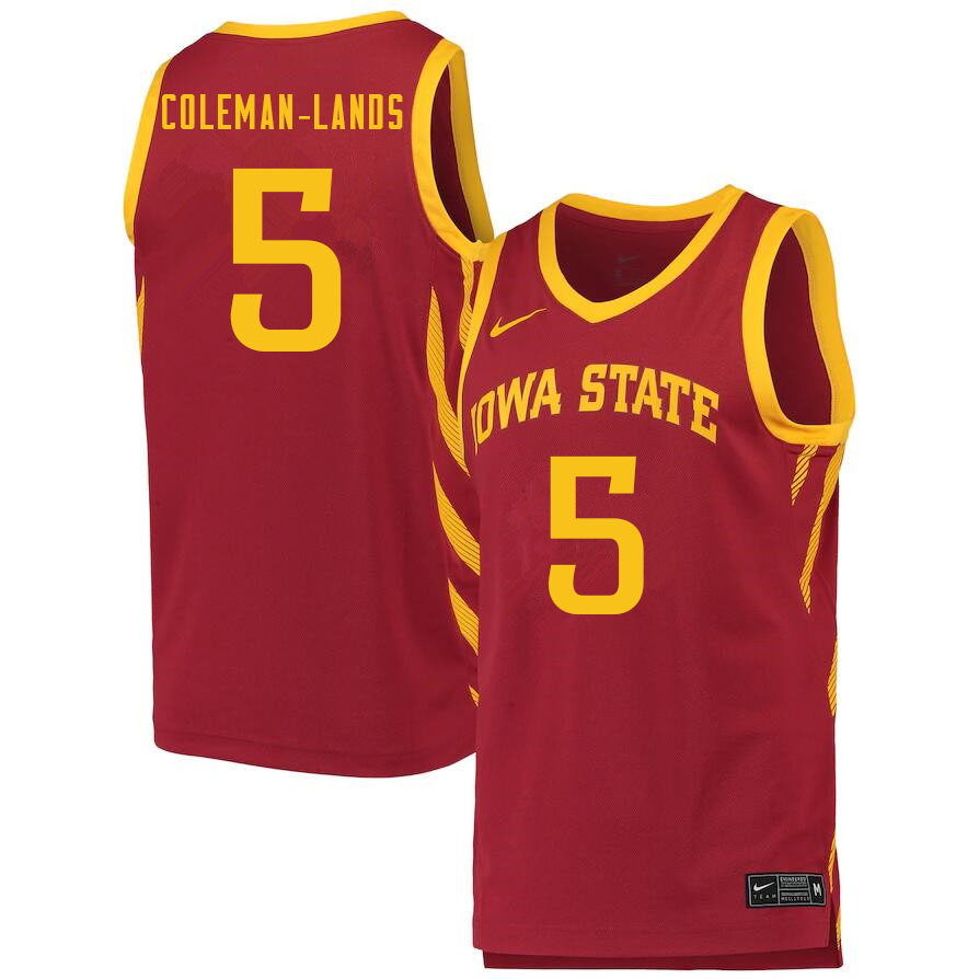 Men #5 Jalen Coleman-Lands Iowa State Cyclones College Basketball Jerseys Sale-Cardinal - Click Image to Close